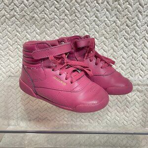 Reebok Kids Freestyle Hi Magenta High‎ Top Sneakers Size 7C Pink Classic Retro